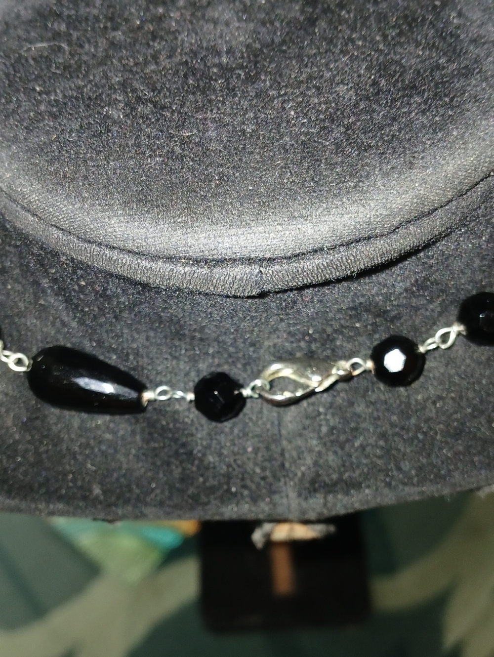 Elegant Black Beaded Drop Necklace - Women Jewelry - Picture 3 of 3